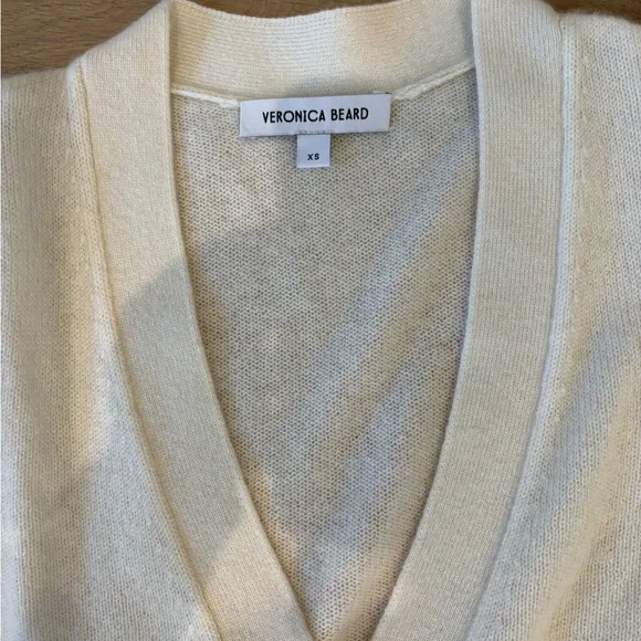 Veronica Beard Cream Cardigan with Gold Buttons - Picture 4 of 4